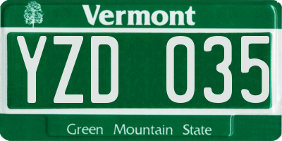 VT license plate YZD035