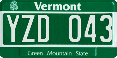 VT license plate YZD043
