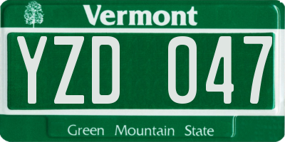 VT license plate YZD047