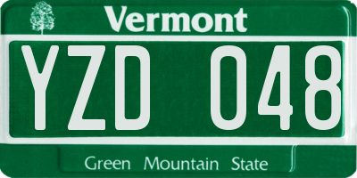 VT license plate YZD048