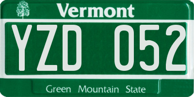 VT license plate YZD052