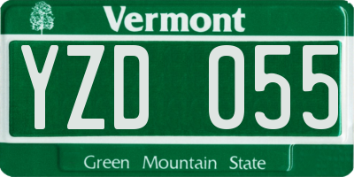 VT license plate YZD055