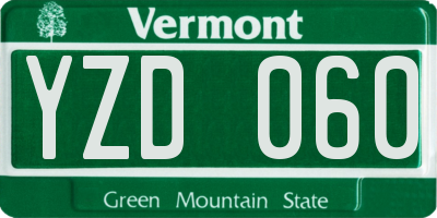 VT license plate YZD060