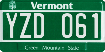VT license plate YZD061