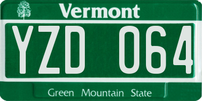 VT license plate YZD064