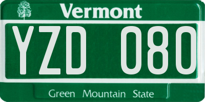 VT license plate YZD080