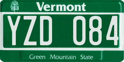 VT license plate YZD084