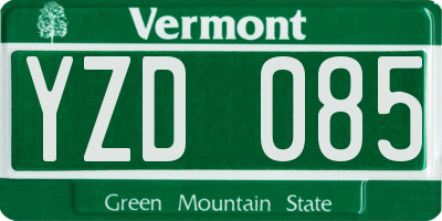 VT license plate YZD085