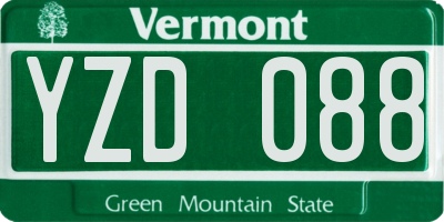 VT license plate YZD088