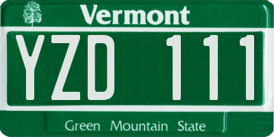 VT license plate YZD111