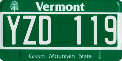 VT license plate YZD119