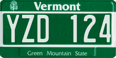 VT license plate YZD124