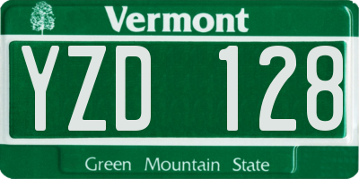 VT license plate YZD128