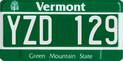 VT license plate YZD129