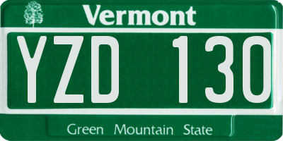 VT license plate YZD130