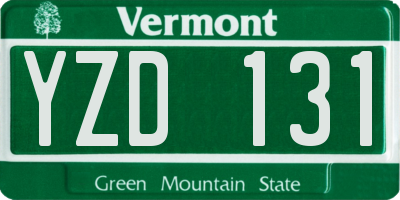 VT license plate YZD131