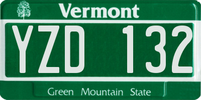 VT license plate YZD132