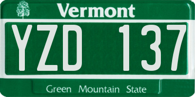 VT license plate YZD137