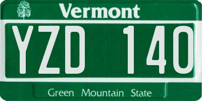 VT license plate YZD140
