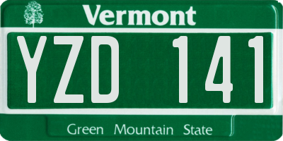 VT license plate YZD141