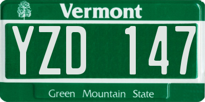 VT license plate YZD147