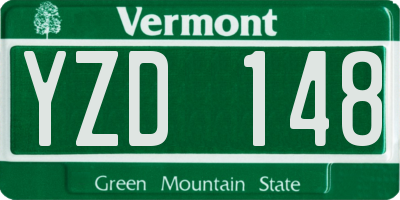 VT license plate YZD148