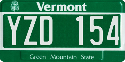 VT license plate YZD154