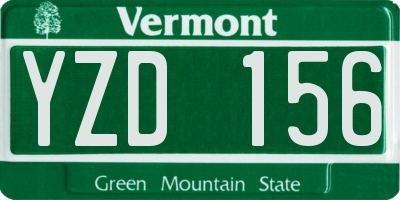 VT license plate YZD156