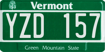 VT license plate YZD157