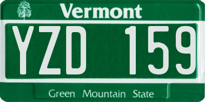 VT license plate YZD159
