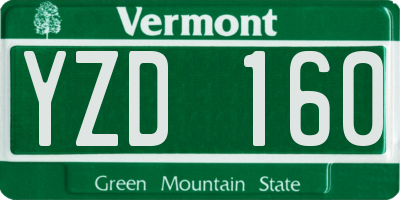 VT license plate YZD160