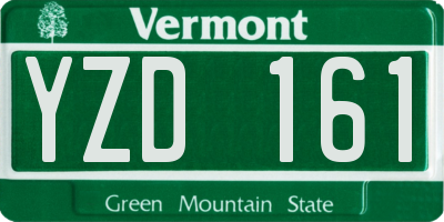 VT license plate YZD161