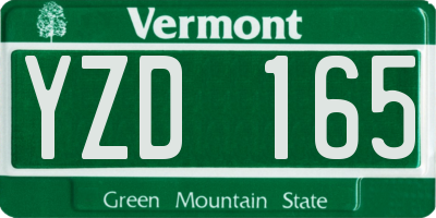 VT license plate YZD165