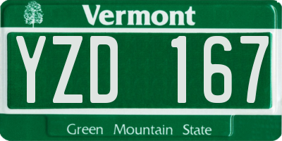 VT license plate YZD167
