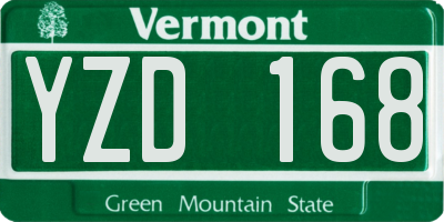 VT license plate YZD168