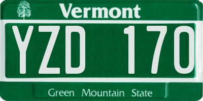 VT license plate YZD170