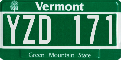 VT license plate YZD171