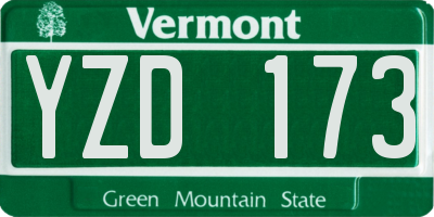 VT license plate YZD173