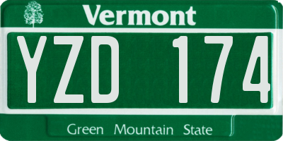 VT license plate YZD174
