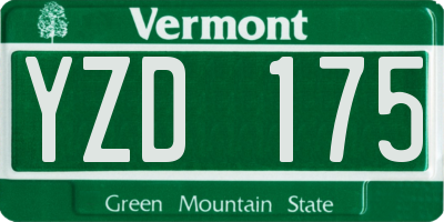 VT license plate YZD175