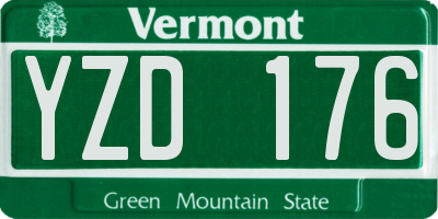VT license plate YZD176