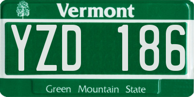 VT license plate YZD186