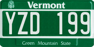 VT license plate YZD199