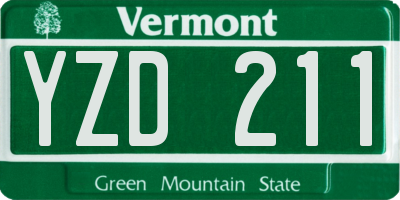 VT license plate YZD211