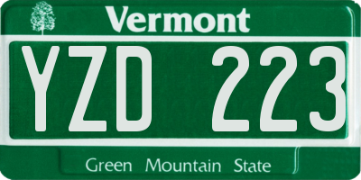 VT license plate YZD223