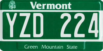 VT license plate YZD224