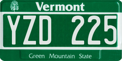 VT license plate YZD225