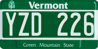 VT license plate YZD226