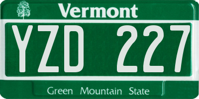 VT license plate YZD227