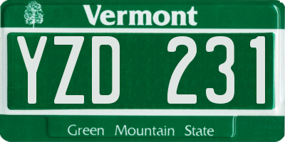VT license plate YZD231